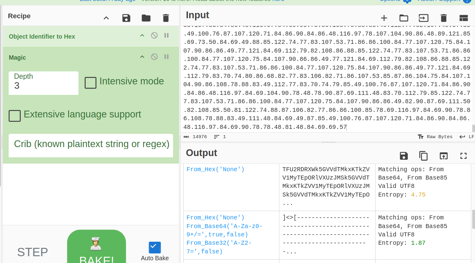 Screenshot: But what you guys don't know is that CyberChef has a powerful operation called Magic it can identify the…