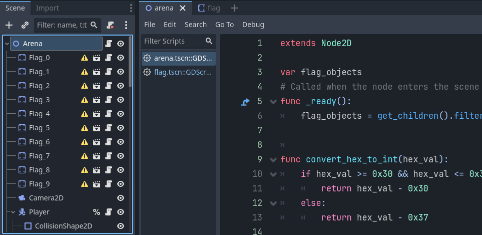 Screenshot: We need to confirm that , and that's by checking the scene section in the upper left corner