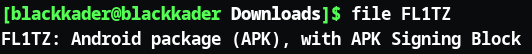 Screenshot: Oh i thought we are getting an apk ,hmm let's run our file command as usual