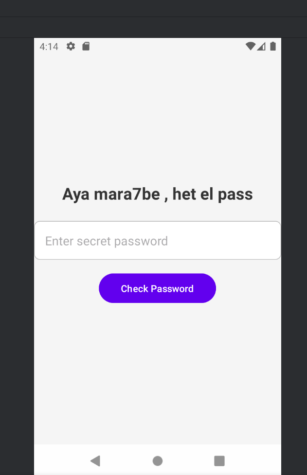 Screenshot: Let's open our emulator Android Studio and run the app in our virtual device